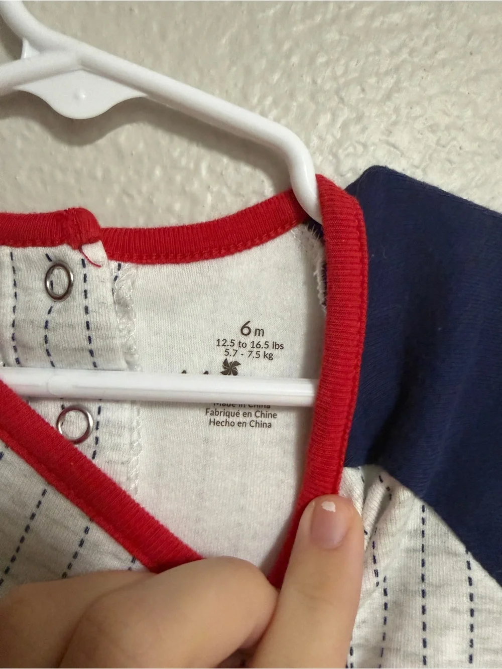 Baby Starters Navy, White & Red Little Slugger Footed One-Piece